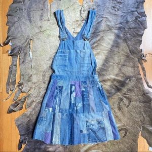 Amazing vtg 60s Lee patchwork denim overall dress